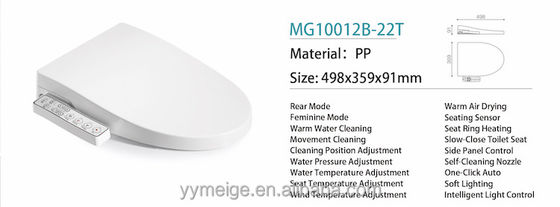 Meige Sanitaires Économie d'énergie Autoplush électrique plastique PP doux fermé siège de toilette intelligent avec garantie de sécurité